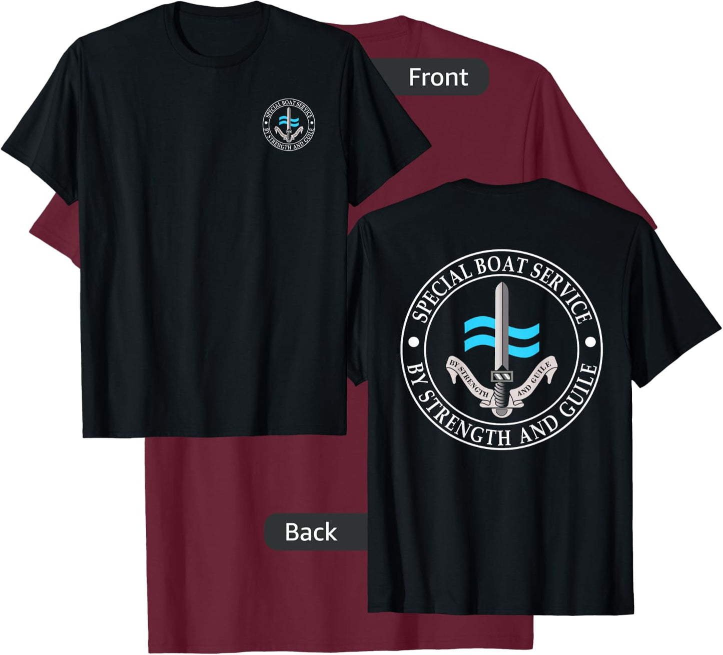 UK Special Boat Service SBS T-Shirt - T-Shirt | Maroon