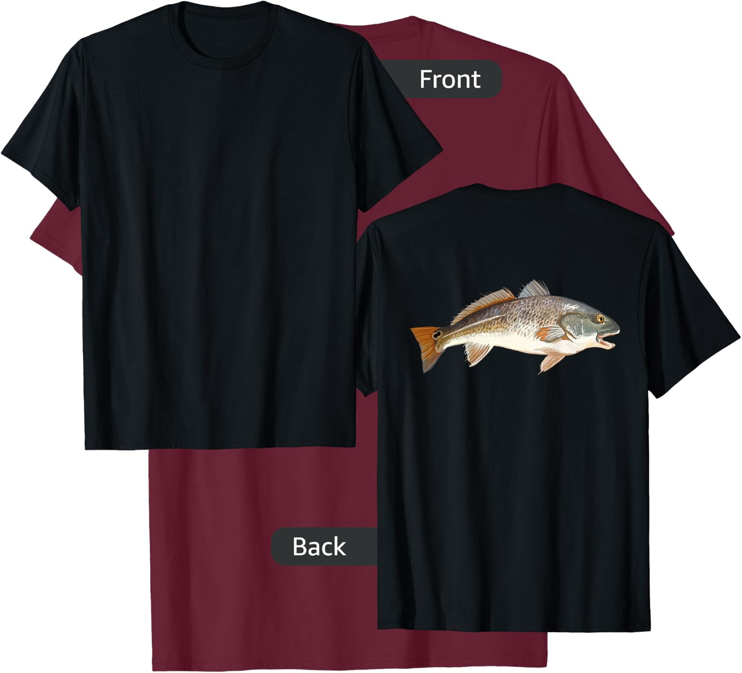 Redfish | Red Drum Fish Shirt T-Shirt - T-Shirt | Maroon