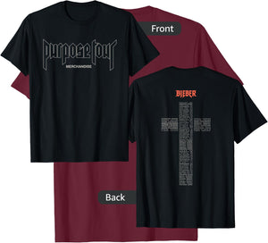 Official Justin Bieber Purpose Tour Exclusive Cross T-Shirt - T-Shirt | Maroon