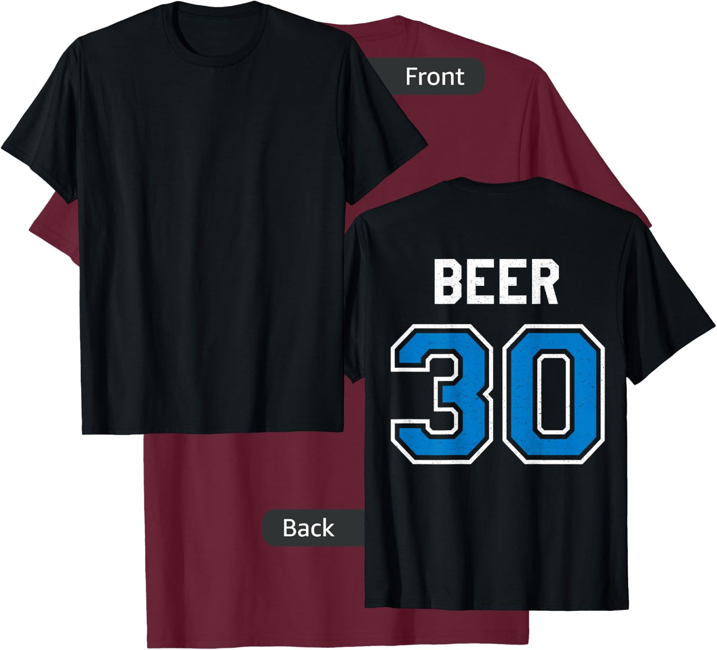 Beer 30 Athlete Uniform Jersey Funny Gag Gift Blue T-Shirt - T-Shirt | Maroon