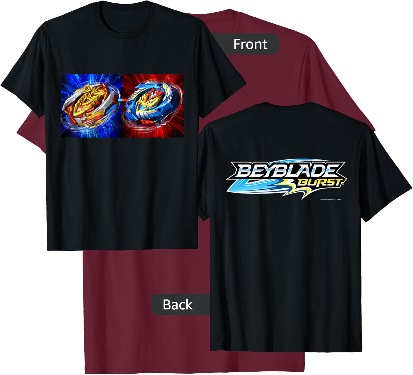 Beyblade Burst Turbo Double BEY Small T-Shirt - T-Shirt | Maroon