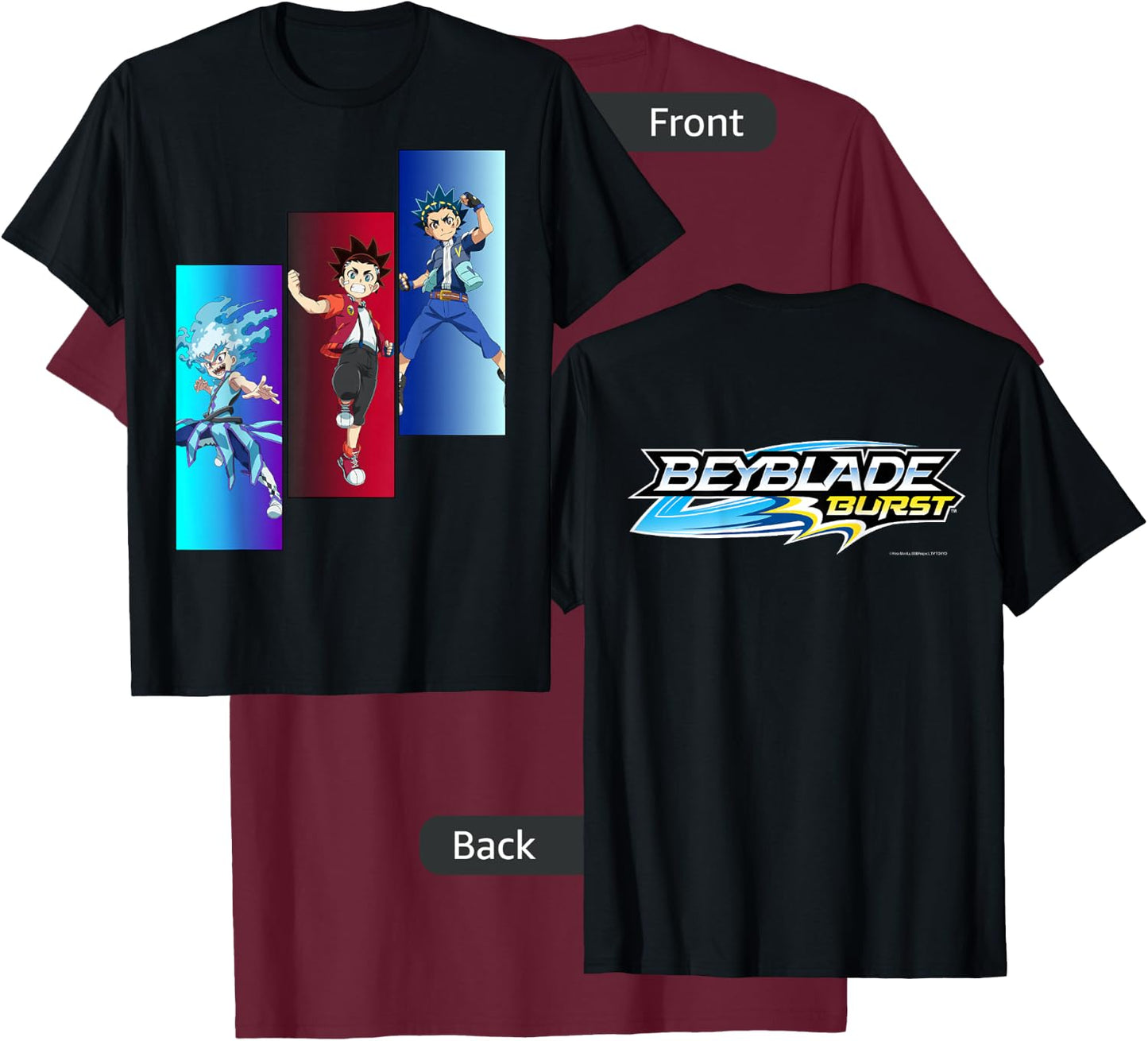 Beyblade Burst Turbo Trio T-Shirt - T-Shirt | Maroon