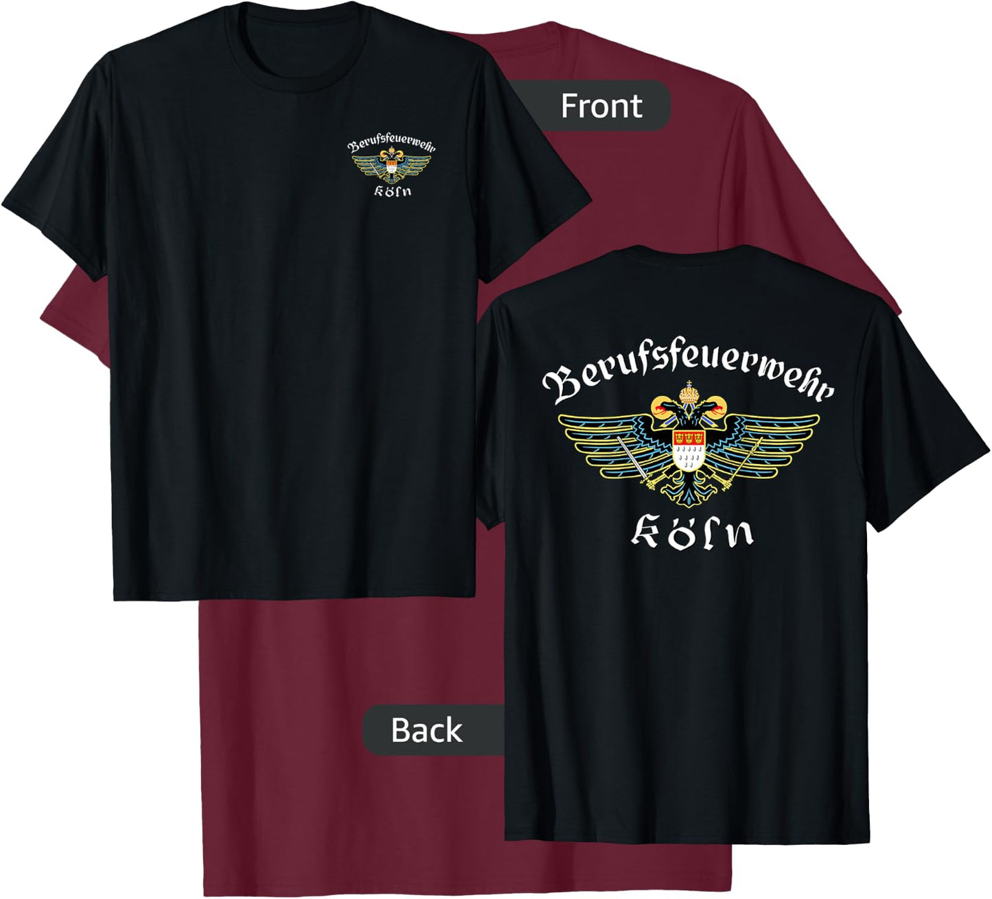mechaproject Men's Cologne Germany Koln Fire Department Firefighter T-Shirt - T-Shirt | Maroon