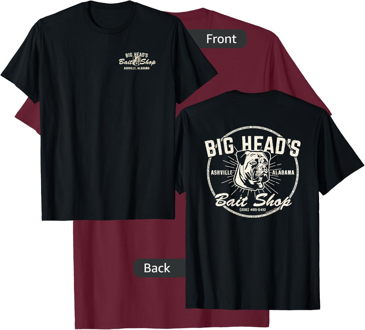 Alabama Fishing Big Head's Bait Shop T-Shirt - T-Shirt | Maroon