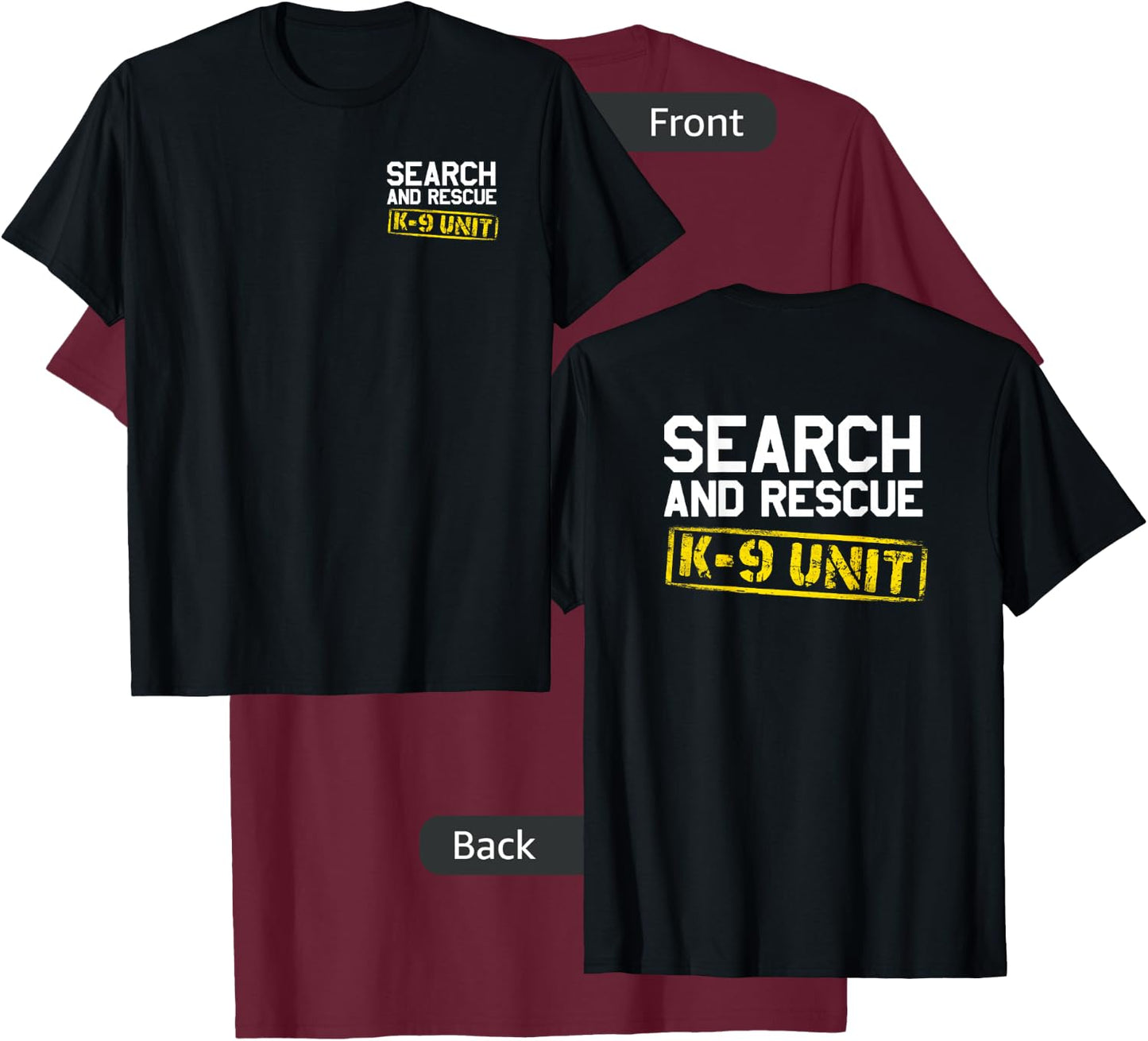 K9 Thin Orange Line Search & Rescue SAR K-9 Team T-Shirt - T-Shirt | Maroon