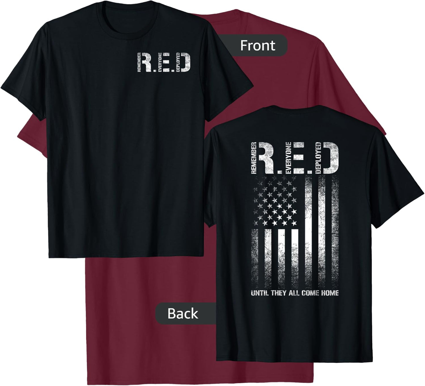 R.E.D Friday - US Military & Veteran T-Shirt - T-Shirt | Maroon