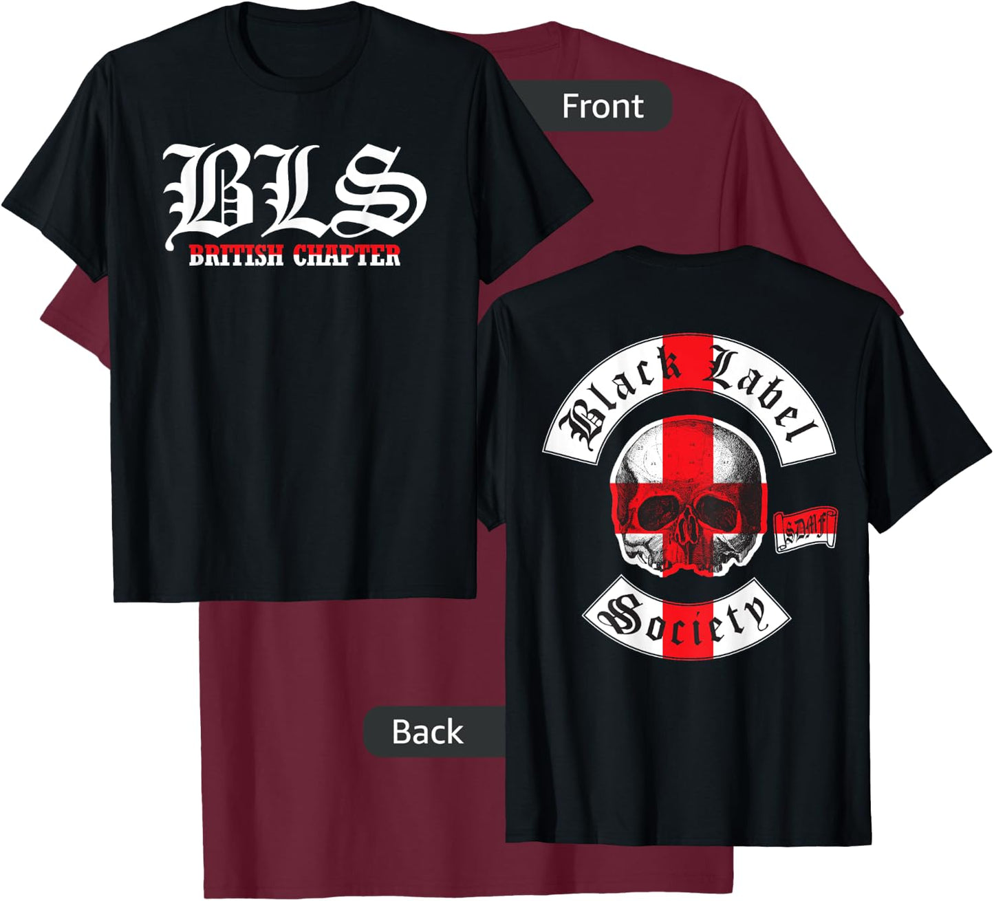 Black Label Society England Chapter T-Shirt - T-Shirt | Maroon