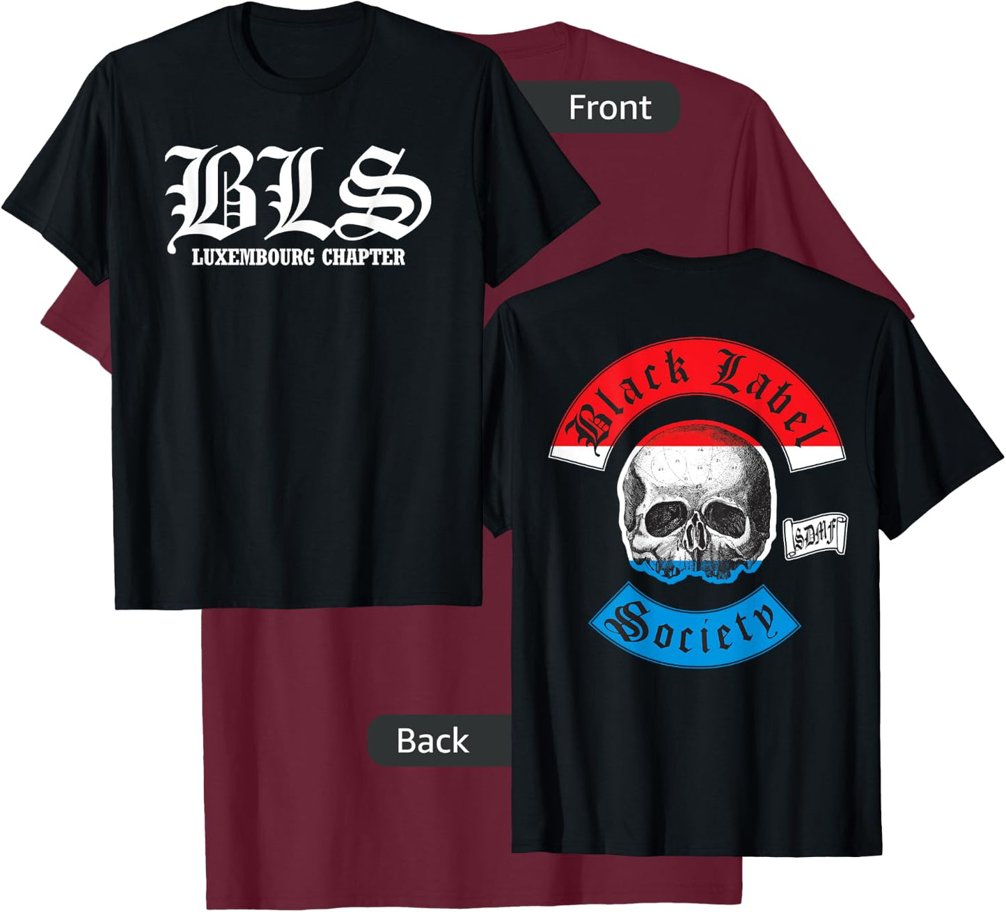 Black Label Society Luxembourg Chapter T-Shirt - T-Shirt | Maroon