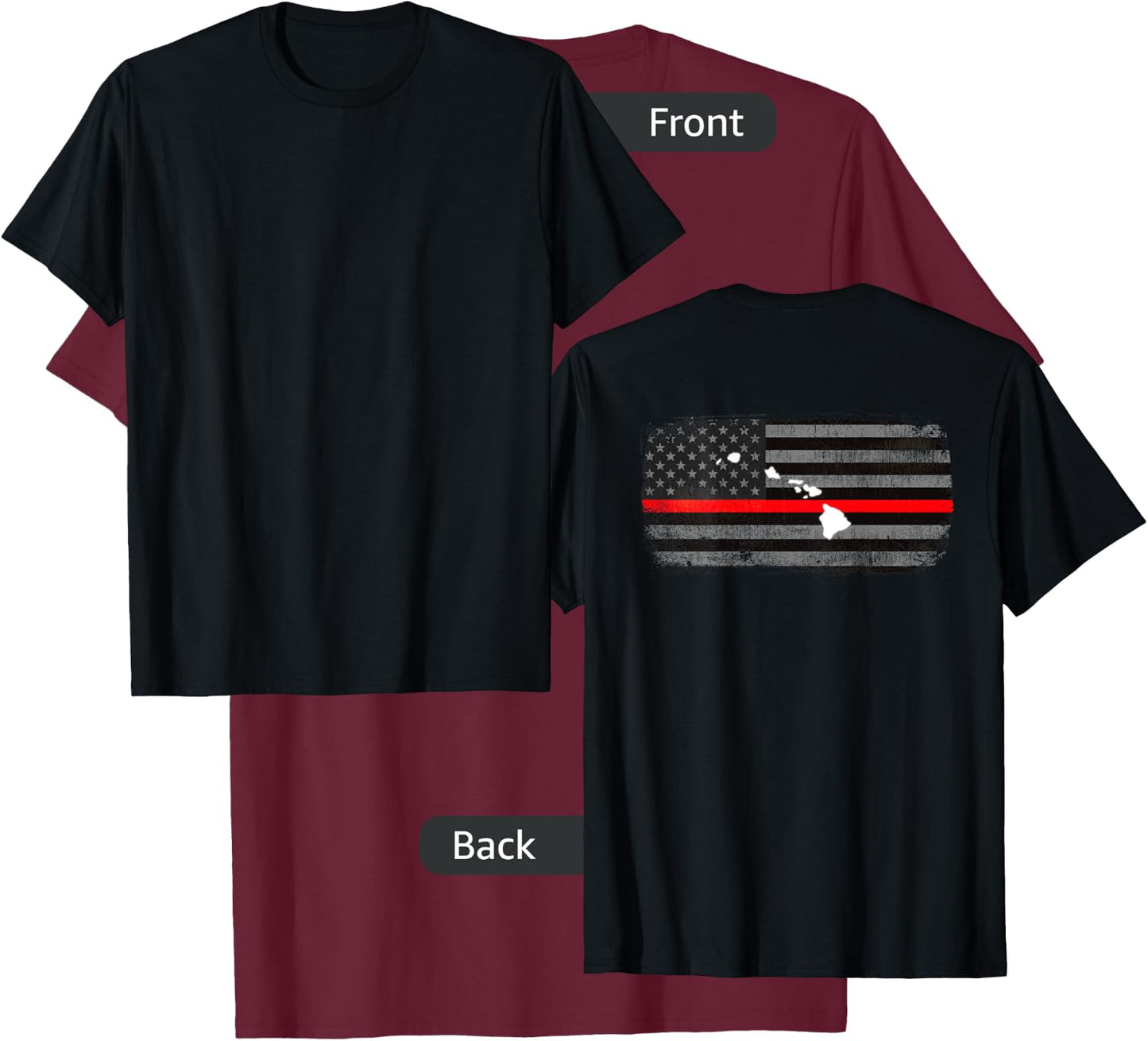 Hawaii Fire Rescue Department Firefighters Uniform Duty T-Shirt - T-Shirt | Maroon