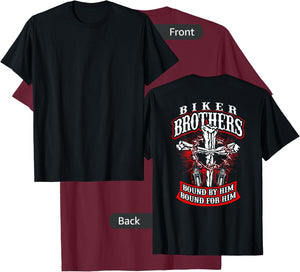 Biker Brothers Christian Cross Jesus Motorcycle Shirt T-Shirt - T-Shirt | Maroon