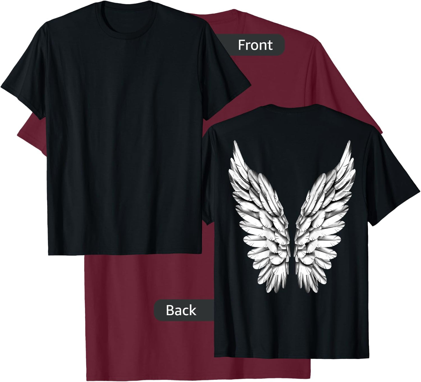 White Wings Freedom Guardian & Women Angel T-Shirt - T-Shirt | Maroon