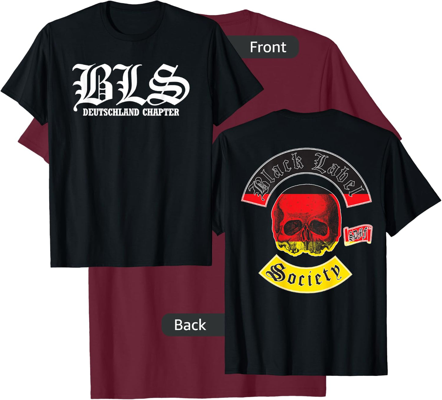 Black Label Society Deutschland Chapter T-Shirt - T-Shirt | Maroon