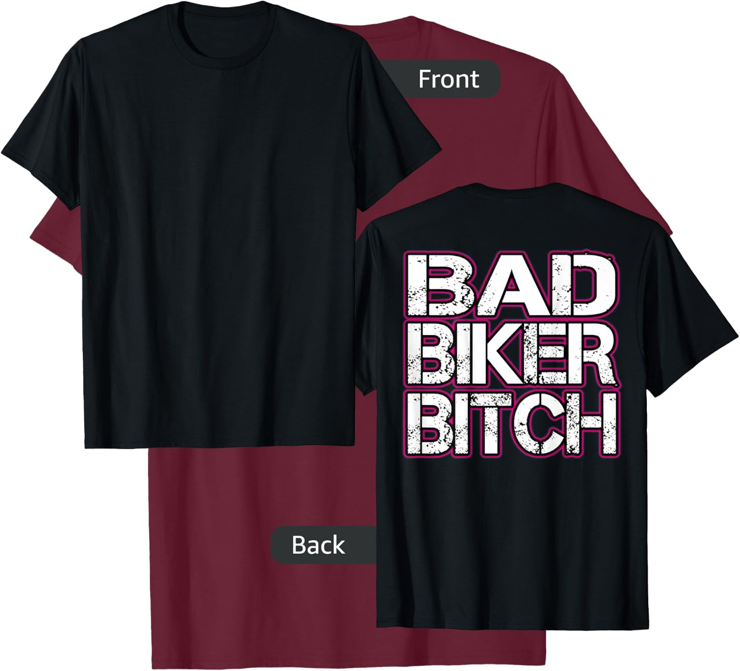 Bad Biker Bitch T Shirt T-Shirt - T-Shirt | Maroon
