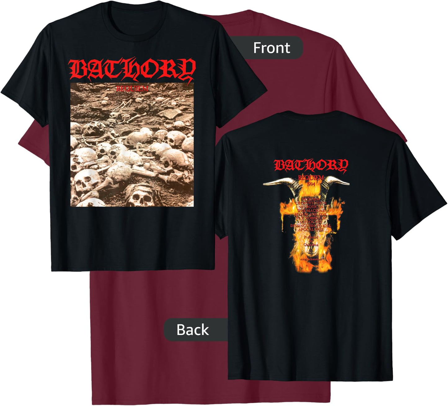 Bathory - Requiem - Official Merchandise T-Shirt - T-Shirt | Maroon
