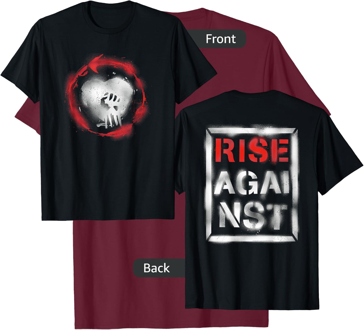 Rise Against- Caution Official Merch T-Shirt - T-Shirt | Maroon
