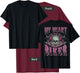 My Heart Belongs To A Biker Skull Motorcycle Babe Chick Wife T-Shirt - T-Shirt | Maroon