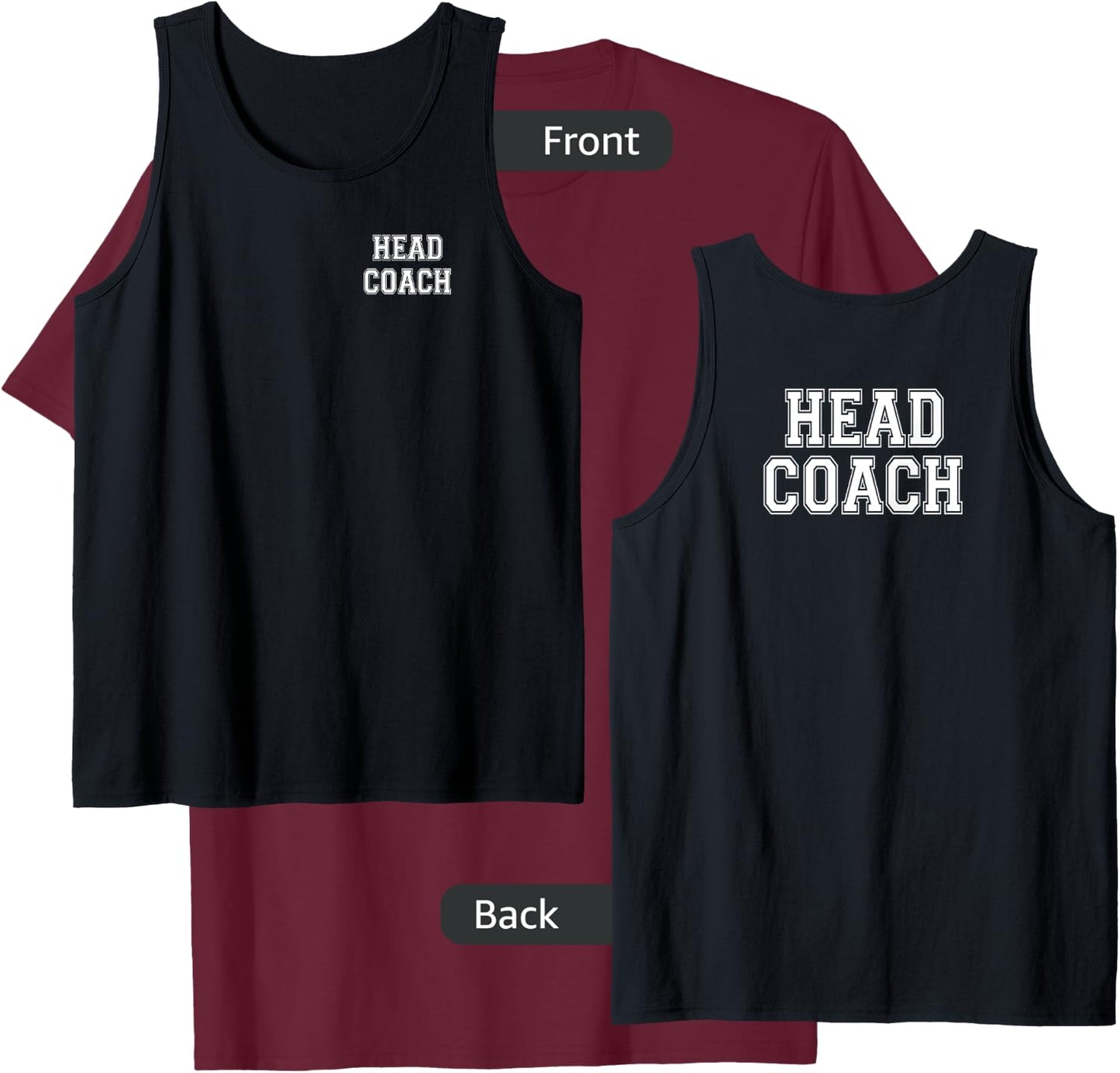 Head Coach front with letter athletic style for T-Shirt - T-Shirt | Maroon