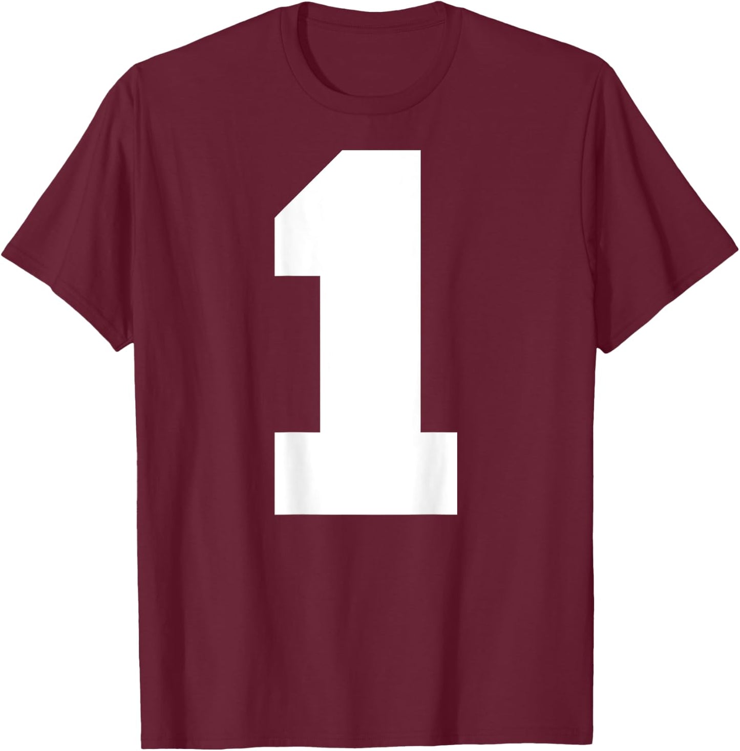 Number 1 (Printed on Back) T-Shirt - T-Shirt | Maroon