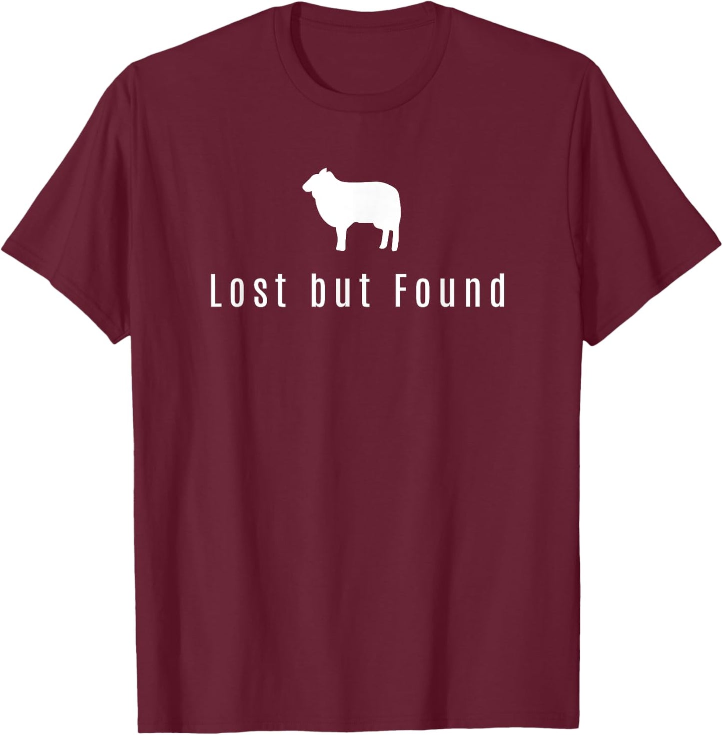 Lost But Found Bible Christian Good Shepard T-Shirt - T-Shirt | Maroon