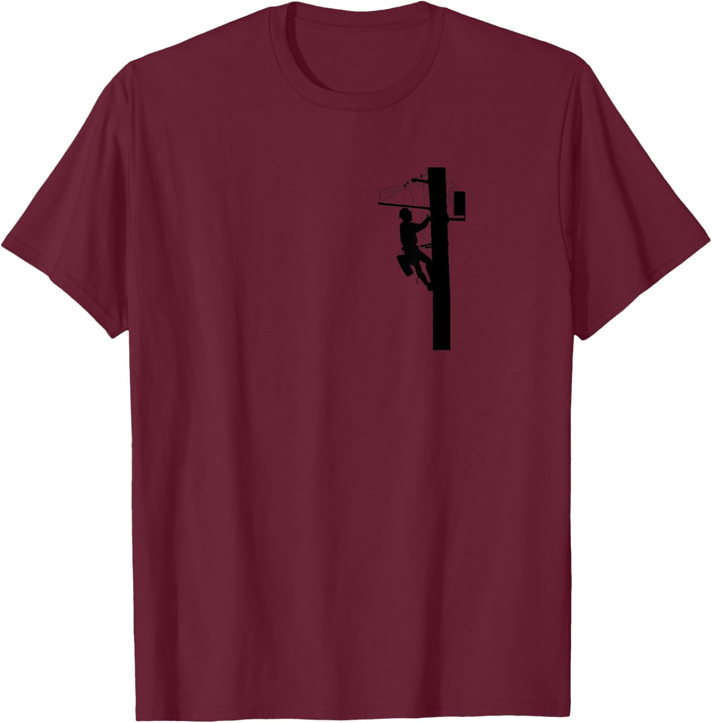 Lineman | Electric Cable Lineman Gift T-Shirt - T-Shirt | Maroon