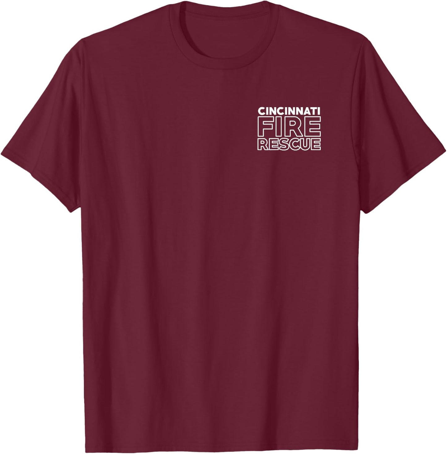 City of Cincinnati Fire Rescue Ohio Firefighter Duty T-Shirt - T-Shirt | Maroon