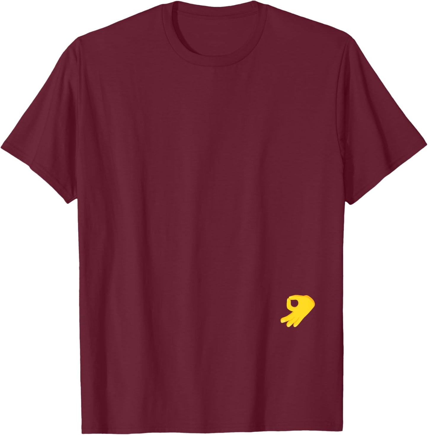 Got Ya - Upside Down OK Sign on Back T-Shirt - T-Shirt | Maroon