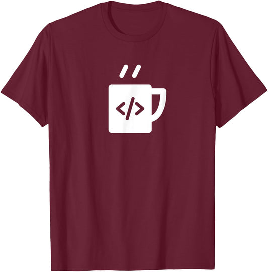 Front-end & Back-end Co JavaScript Code Coffee Developer Programmer T-Shirt - T-Shirt | Maroon