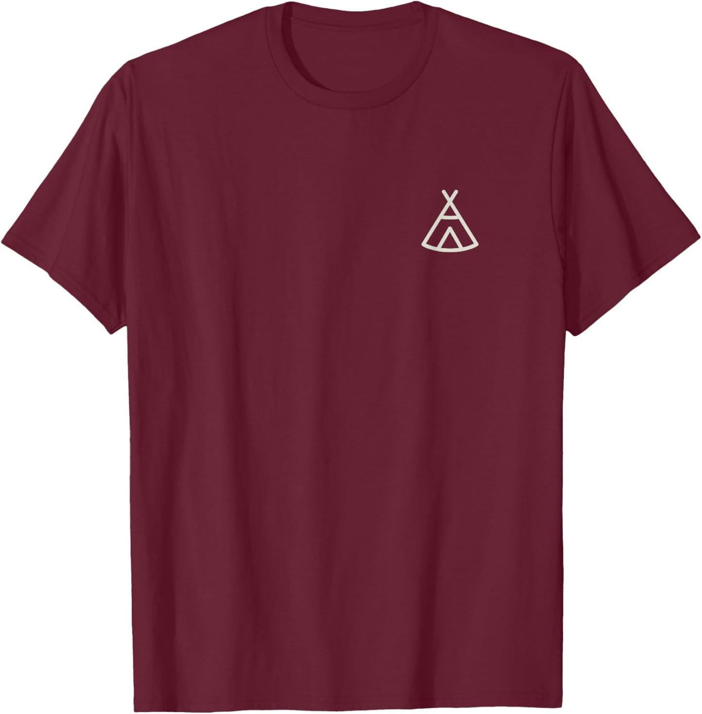 Teepee Pocket Logo Native American T-Shirt - T-Shirt | Maroon