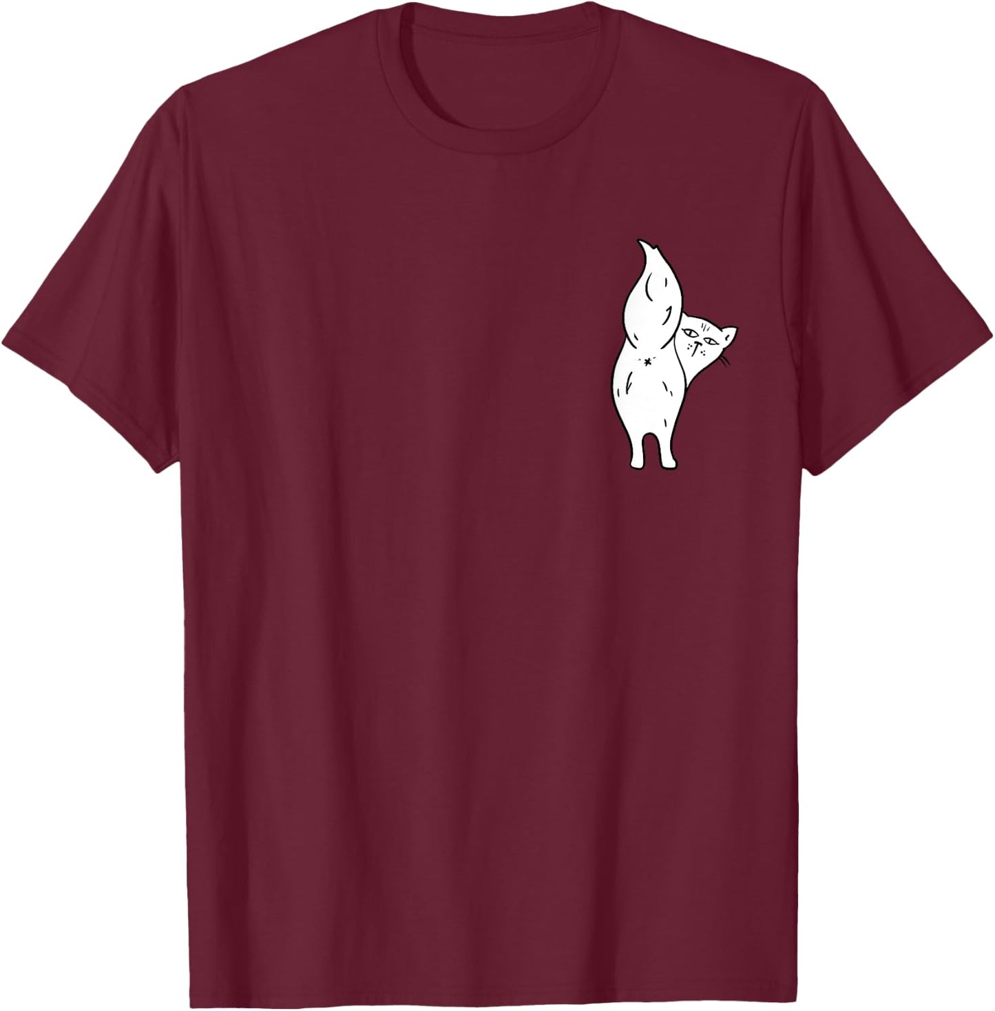 Cat Butthole Shirt Pocket Offensive Animal Butt Cat Lady T-Shirt - T-Shirt | Maroon