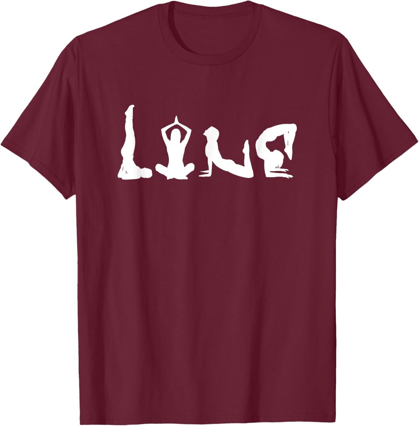 Yoga Love Pose Shirt Gift Yoga Lover T-Shirt - T-Shirt | Maroon