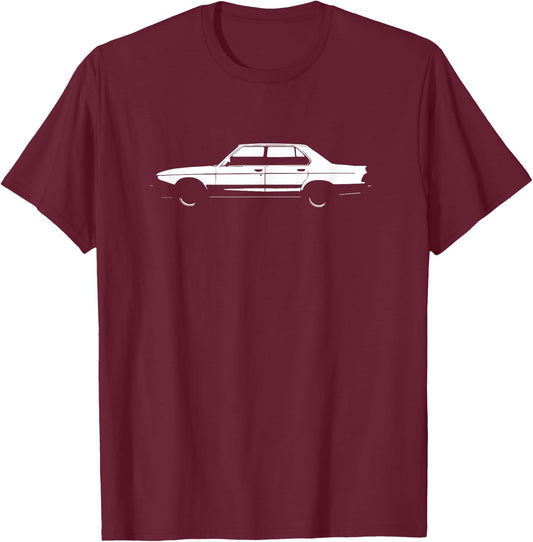 Classic e28 Body Style - German Engineering T-Shirt - T-Shirt | Maroon