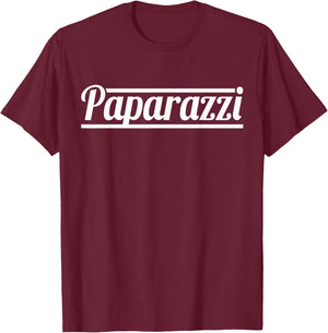 Paparazzi Funny Photographer Retro Humour T-Shirt - T-Shirt | Maroon