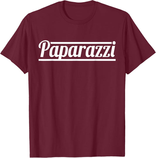 Paparazzi Funny Photographer Retro Humour T-Shirt - T-Shirt | Maroon