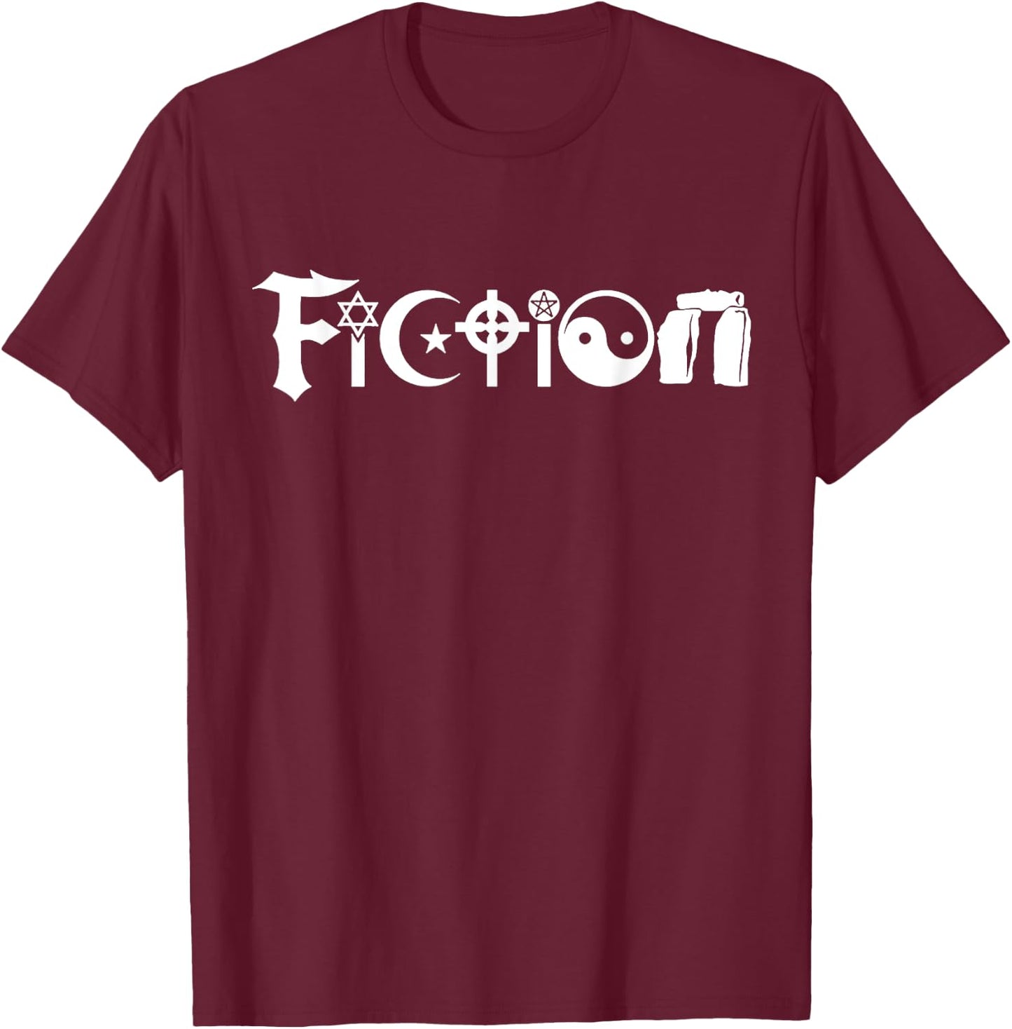 Atheist Fiction Symbol T-Shirt - T-Shirt | Maroon