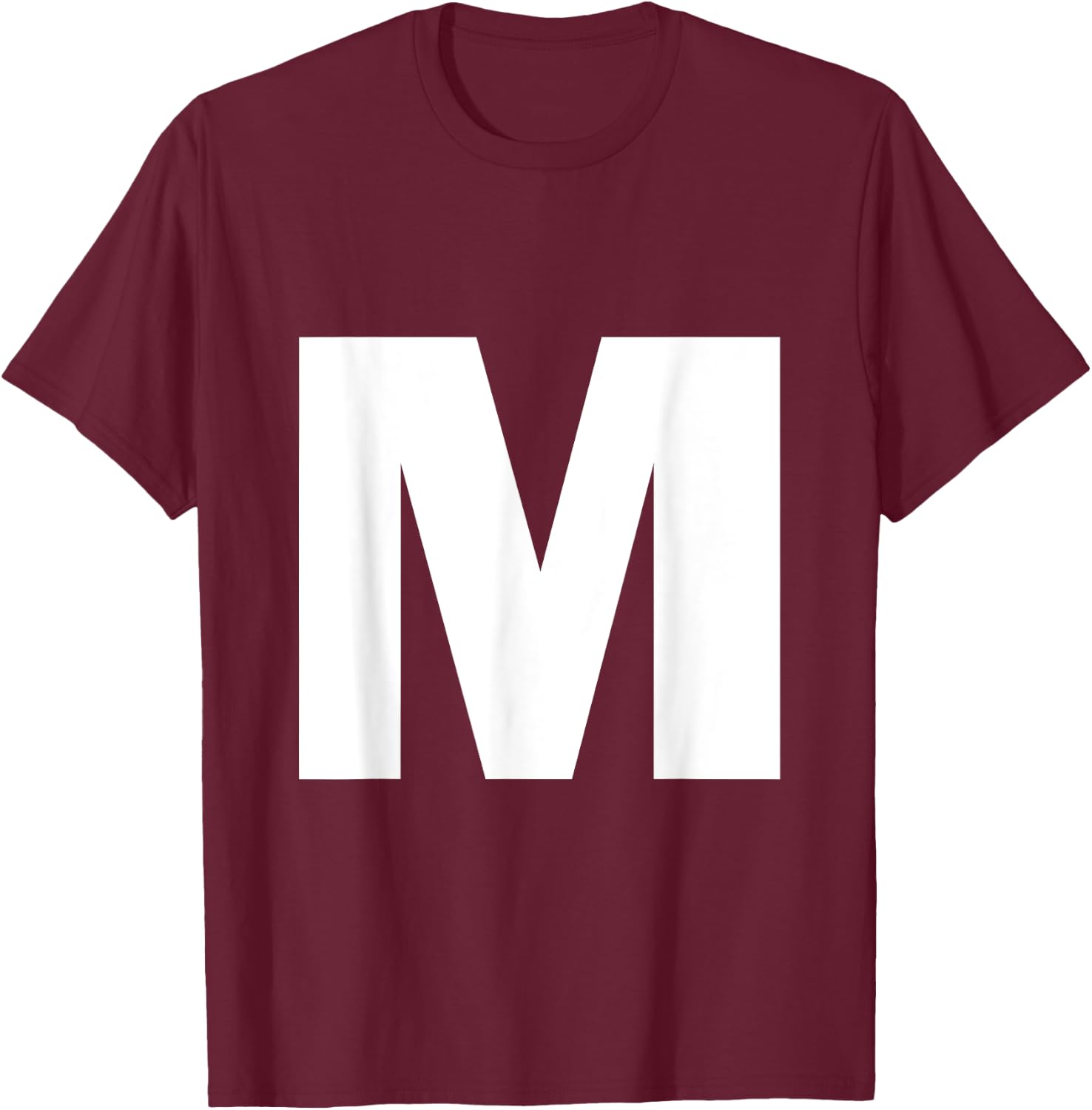 Letter M Capital Alphabet Monogram Initial T-Shirt - T-Shirt | Maroon