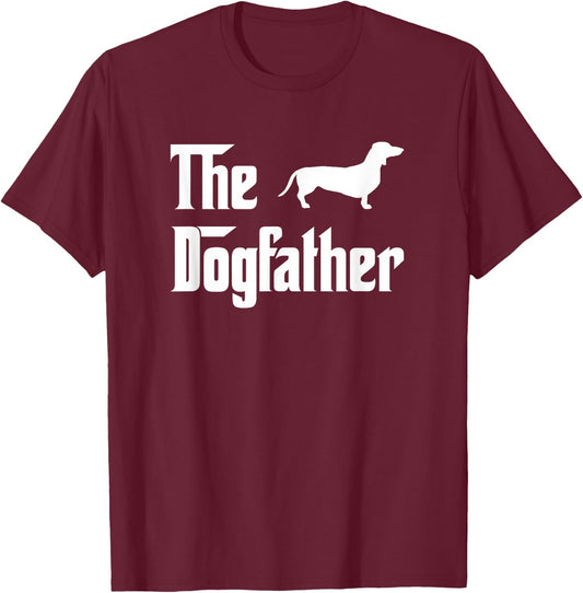 The Dogfather T Shirt Dachshund Dog Lovers Gift T-Shirt - T-Shirt | Maroon