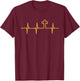 Christian Jesus GOD Religious Cross Heartbeat T-Shirt - T-Shirt | Maroon