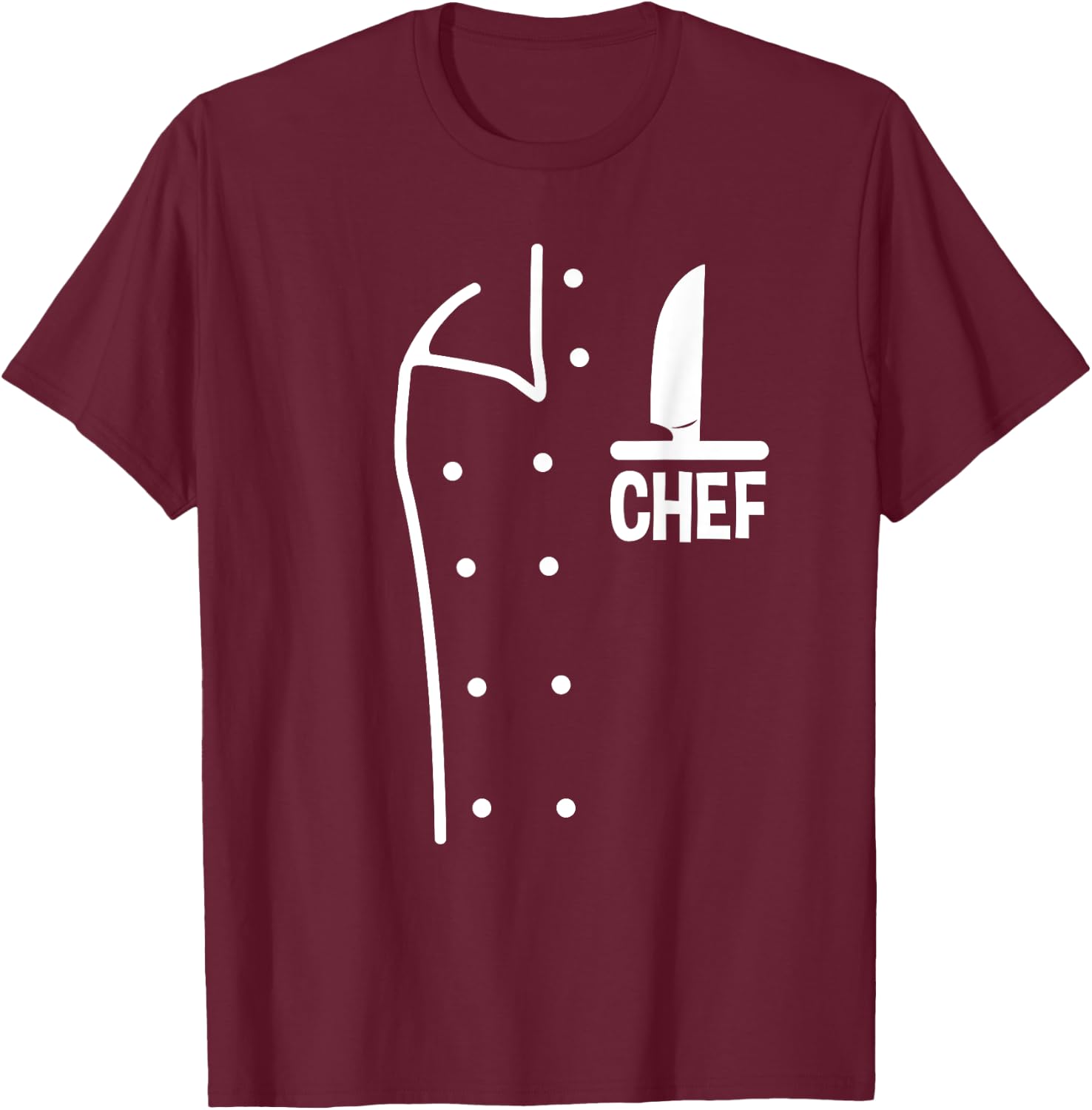 Funny Chef Uniform Faux Chef Costume T-Shirt - T-Shirt | Maroon