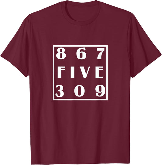 8675309 80s Pop Song T-Shirt - T-Shirt | Maroon