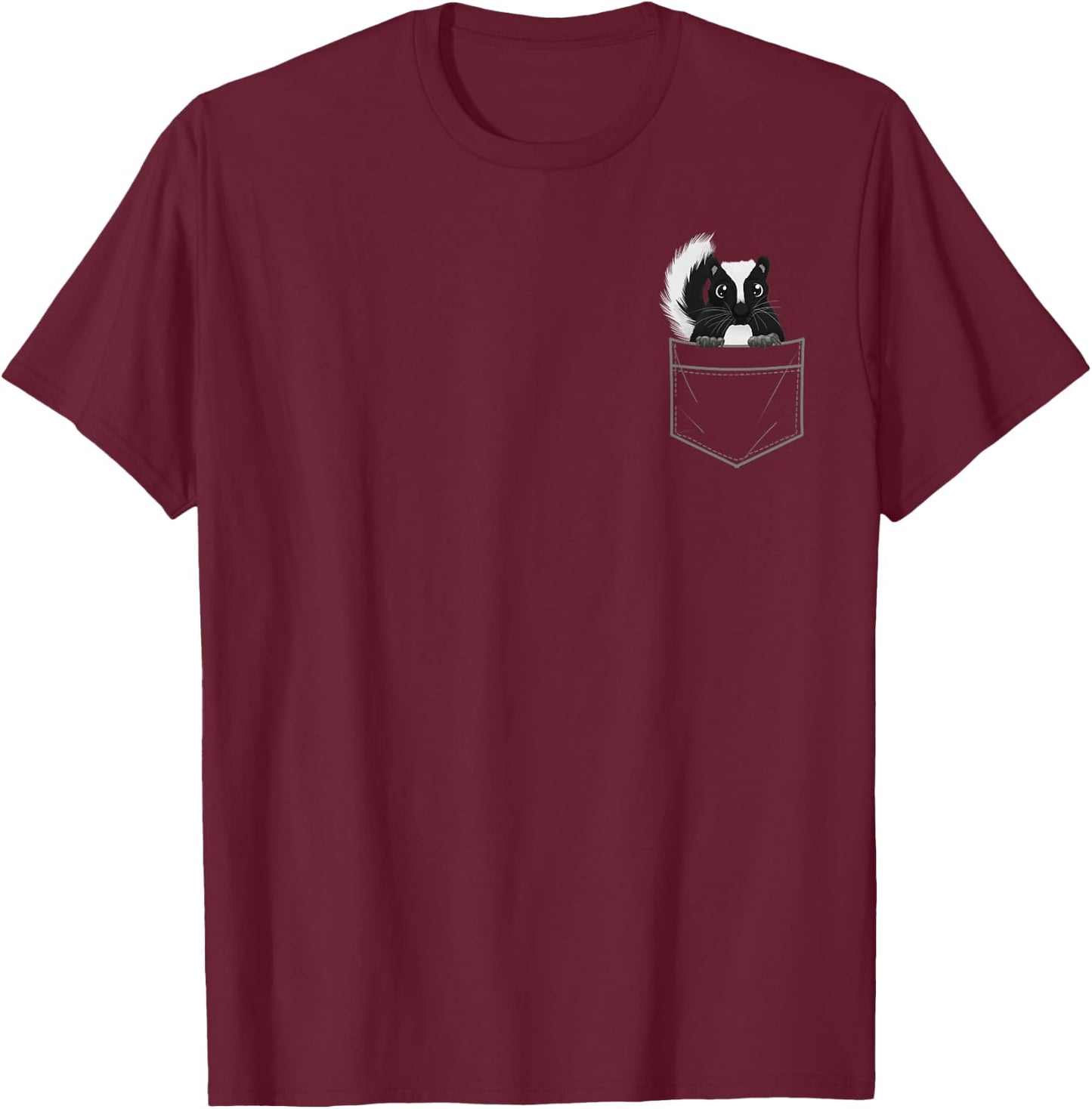 Cute Skunk Design Women Kids Zoo Animal Skunk Lover T-Shirt - T-Shirt | Maroon