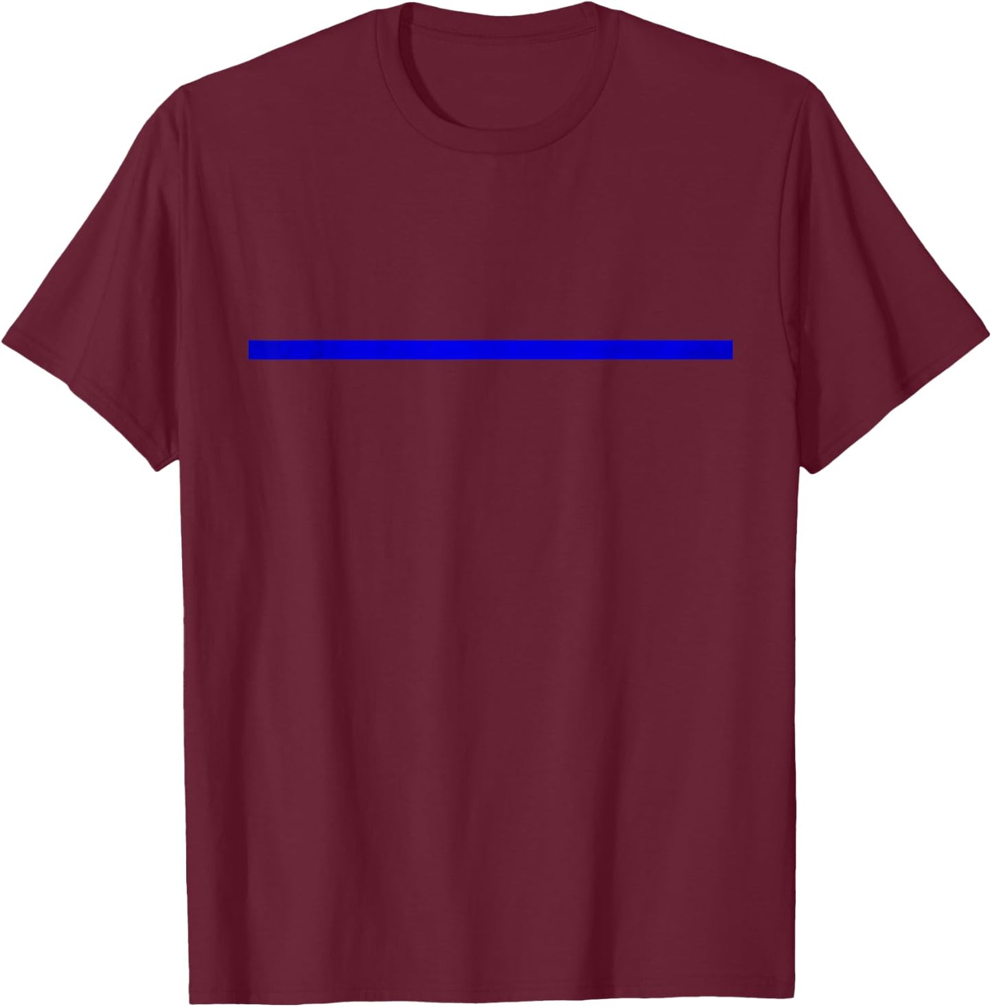 Thin Navy Line Back The Police T-Shirt - T-Shirt | Maroon