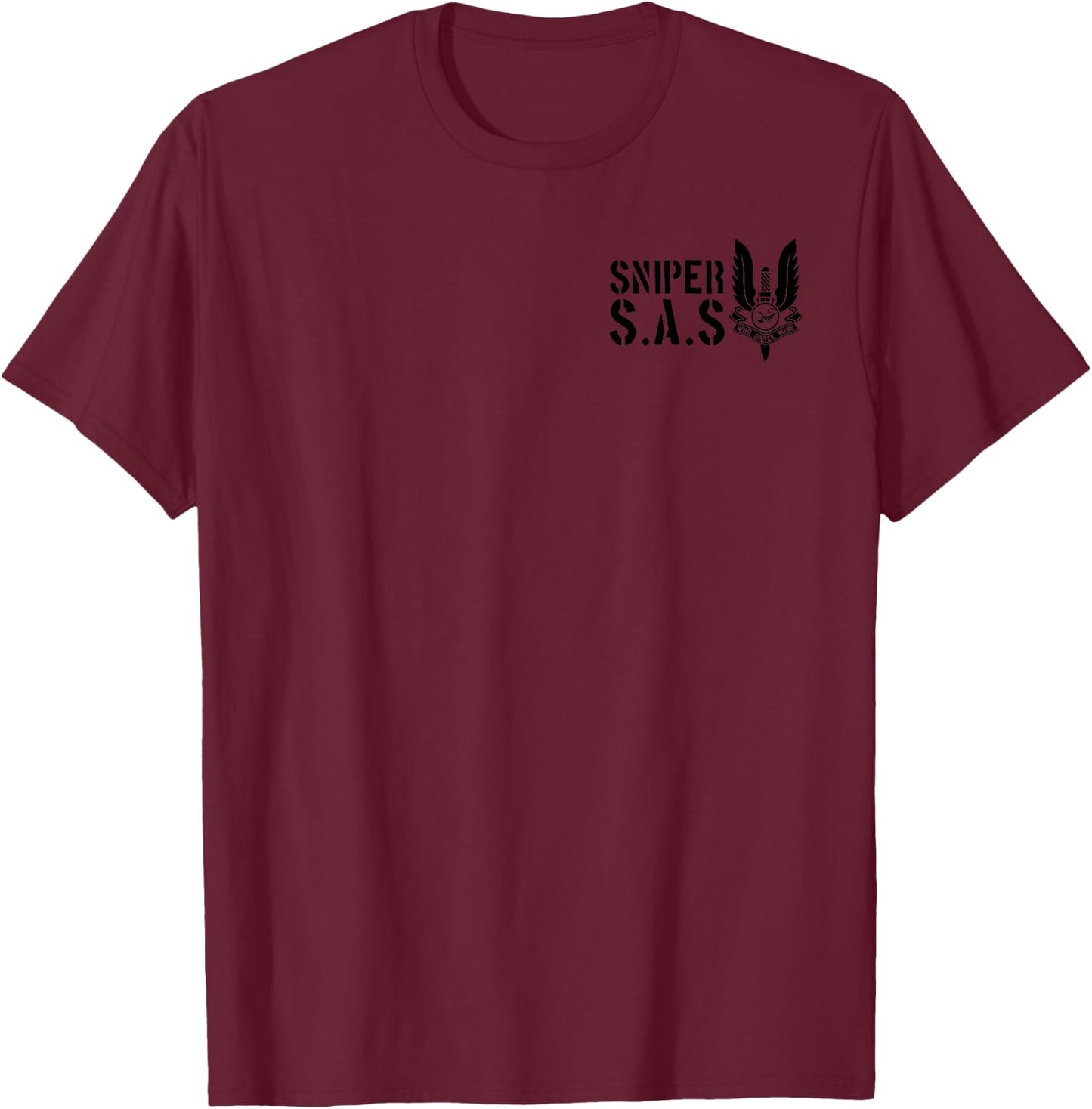 British SAS Special Forces Sniper T-Shirt - T-Shirt | Maroon