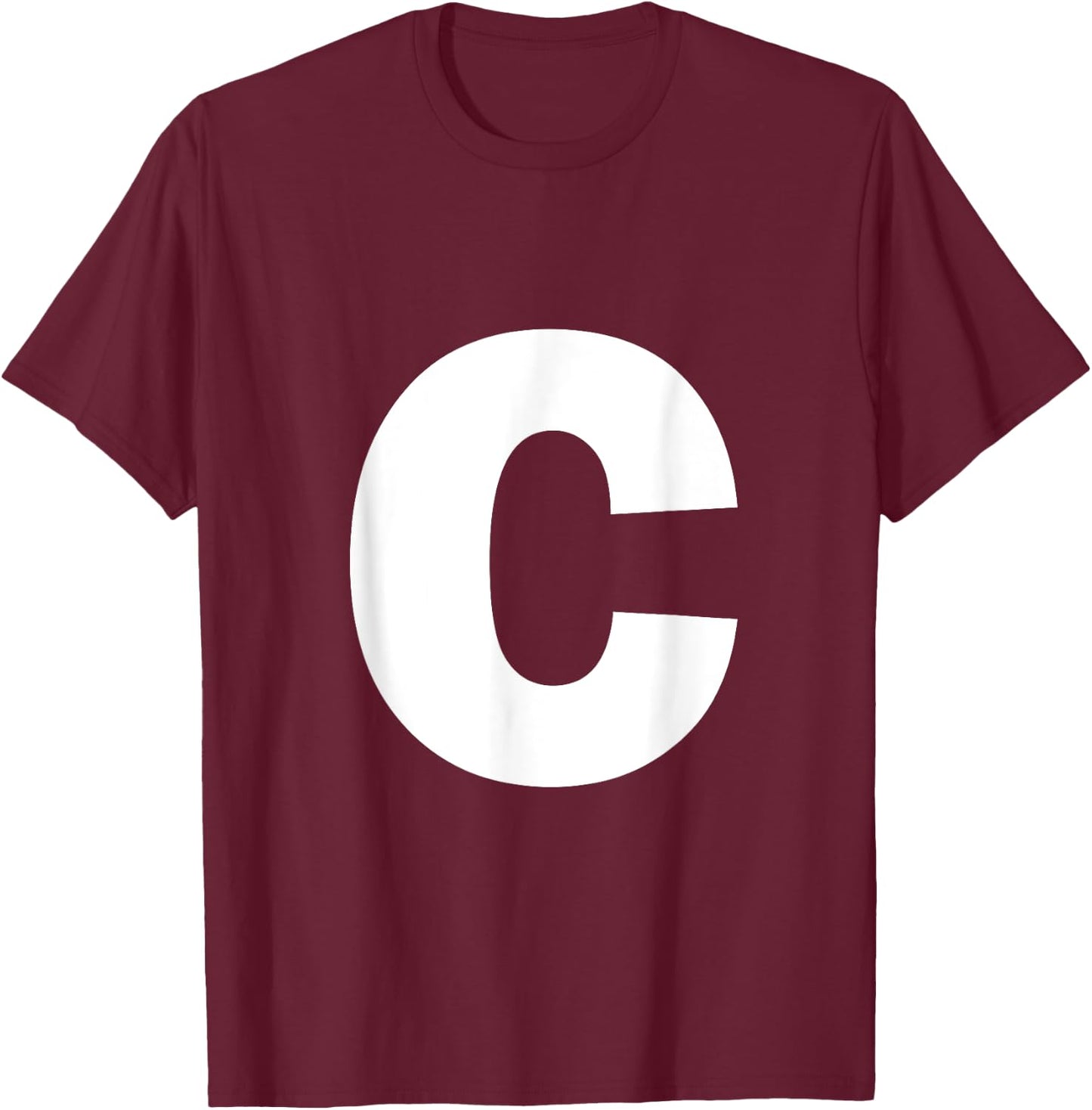 Letter C Capital Alphabet Monogram Initial T-Shirt - T-Shirt | Maroon