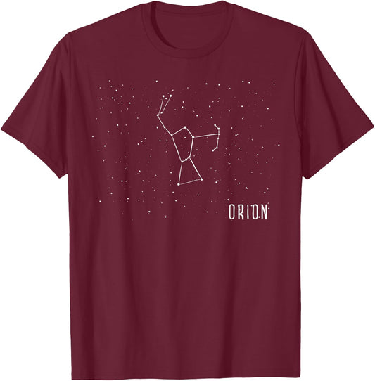Orion Constellation Astronomy Graphic Design T-Shirt - T-Shirt | Maroon