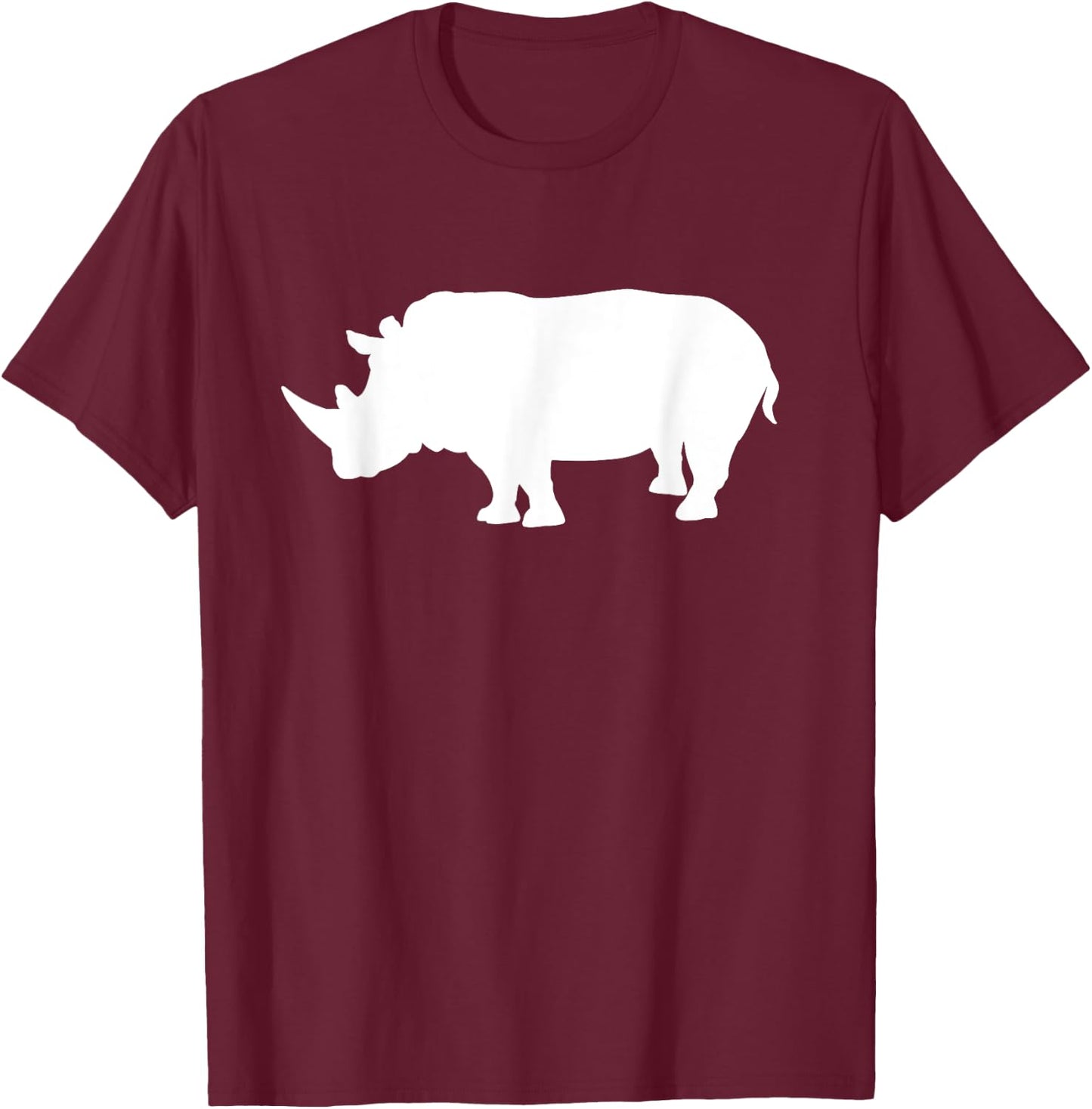 Rhino Shirt White Print - Rhino T Shirt T-Shirt - T-Shirt | Maroon
