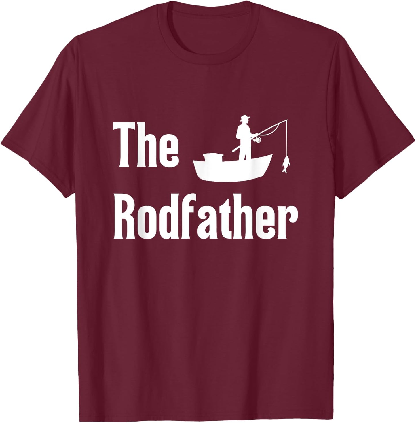 The Rodfather Fishing T-Shirt - T-Shirt | Maroon