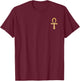 Ankh : Gold Ankh Symbol Shirt w. Egyptian Ankh Cross T-Shirt - T-Shirt | Maroon