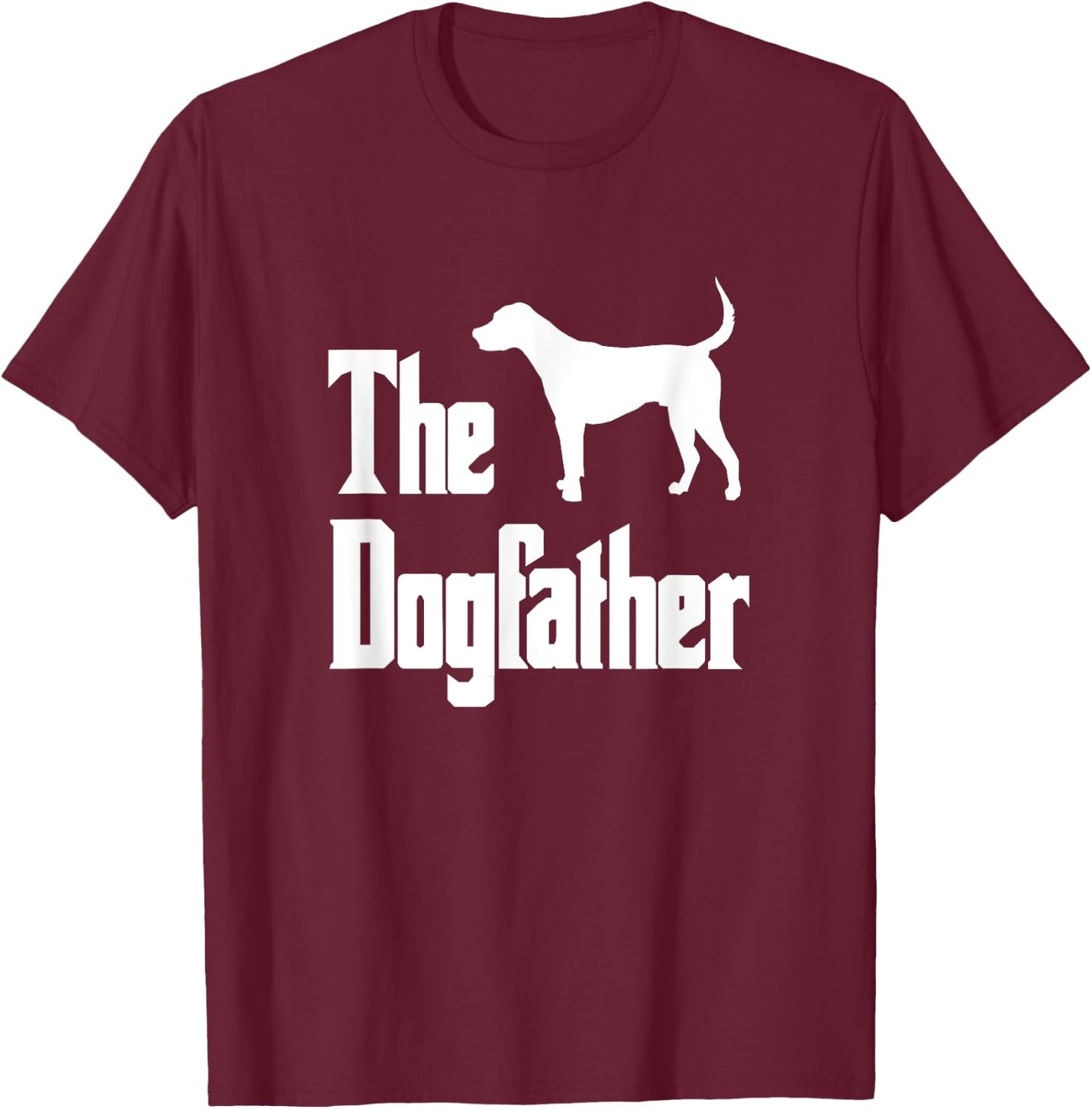 The Dogfather , American Foxhound Dog silhouette T-Shirt - T-Shirt | Maroon