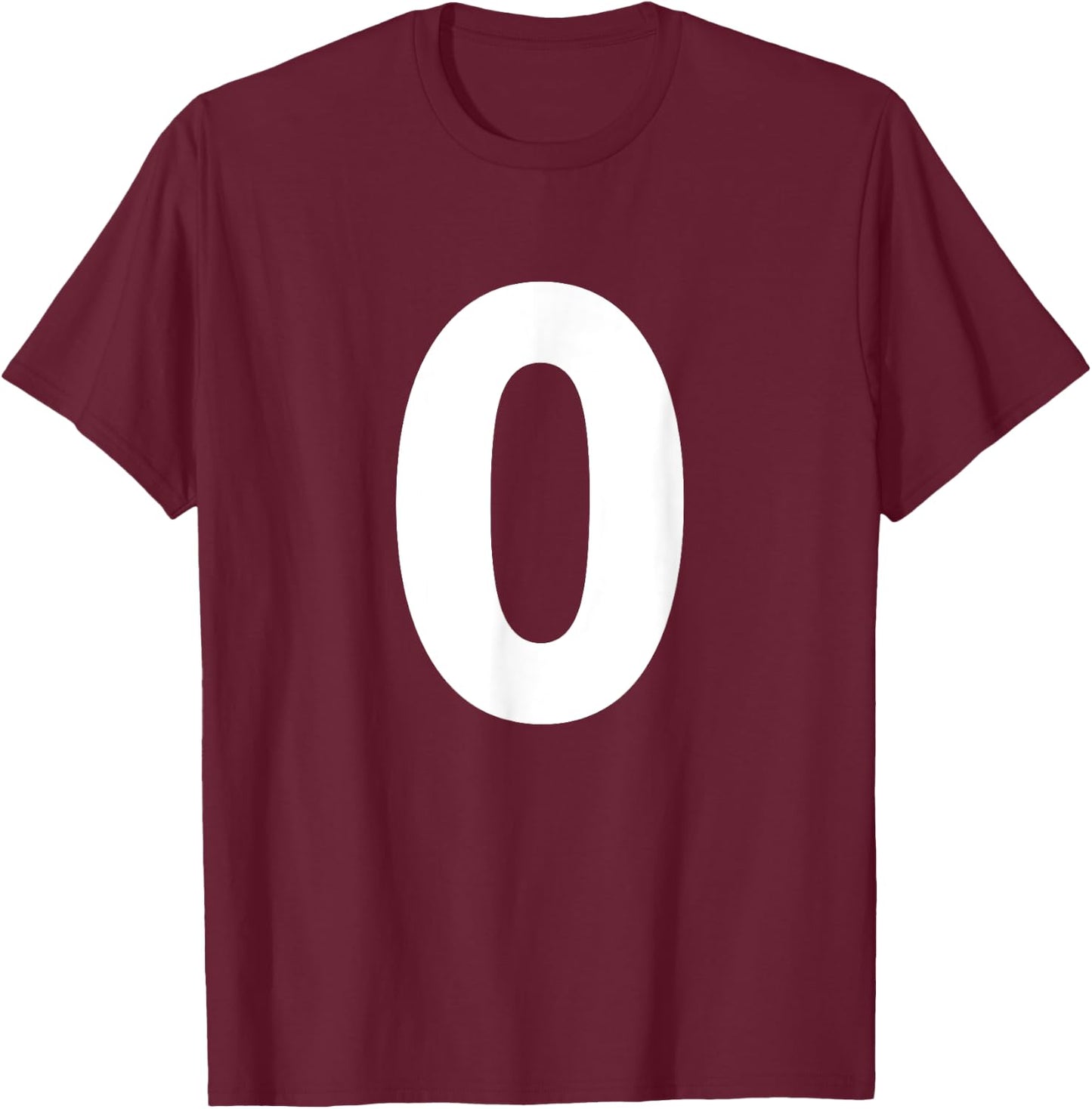 Numeral Number 0 Zero Shirt T-Shirt - T-Shirt | Maroon