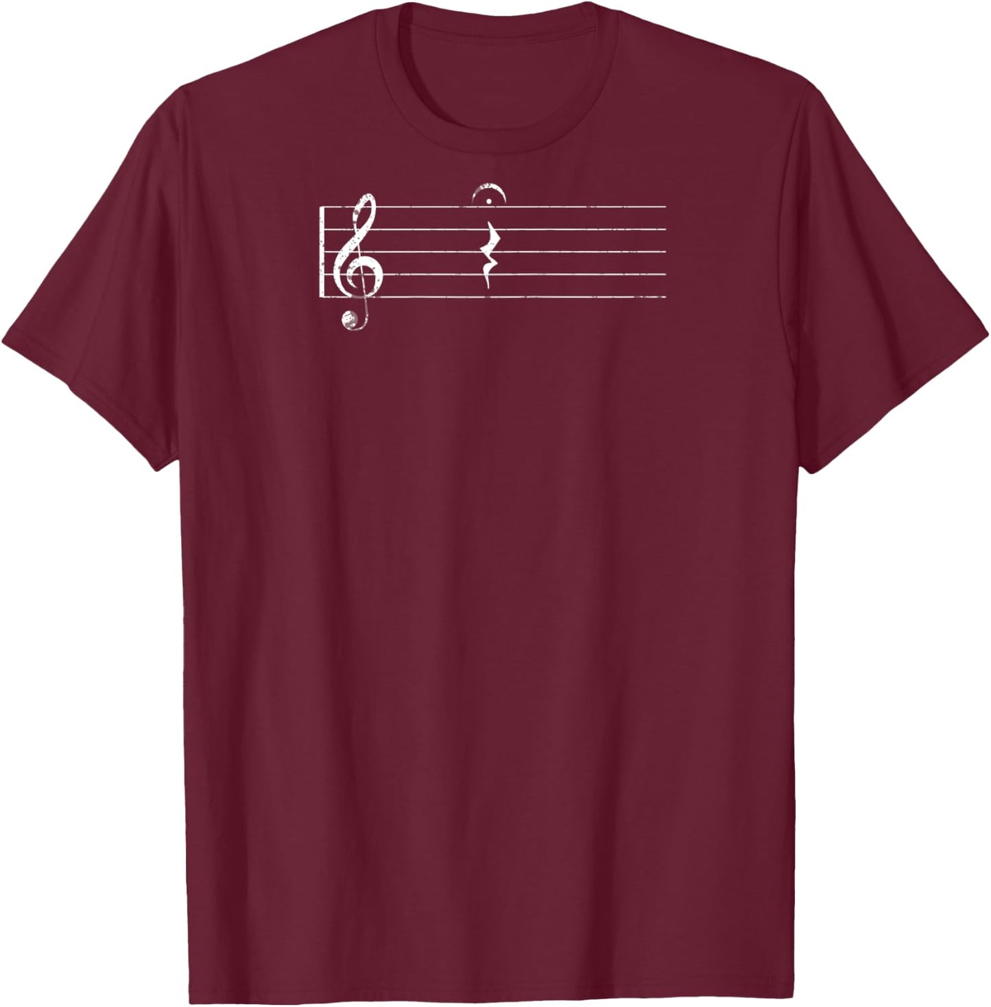 Funny Music Shirt Quarter Rest and Fermata For Band Raglan Baseball T-Shirt - T-Shirt | Maroon